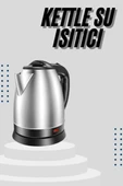 Kettle C F Tipi 220-240V Paslanmaz Çelik Elektrik Kablolu Otomatik Kapanma thumbnail 1