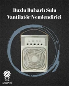 USB Bağlantılı 3'ü 1 Arada Nemlendirici Mini Klima Fan | 7 Renk Işıklı - 1