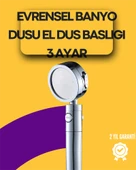 Sağlam Metal Hortum Bağlantılı, 360° Hareketli Duş Başlığı thumbnail 1