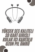 120 Saat Bluetooth Kulaklık Kablolu Boyun Askılı SD Kart Girişli ANC Özellikli - 2