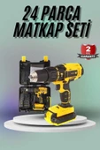 Matkap Seti 24 Parça Çift Bataryalı Darbeli Led Işıklı Vidalama thumbnail 1