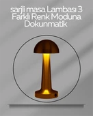 USB Şarjlı Dokunmatik LED Masa Lambası – 3 Renk Modu & Dimmer thumbnail 1