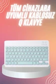 Bluetooh Wıreless Keyboard Siyah Q Klavye İOS Ipad Android Windows Uyumlu thumbnail 1