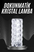 Kristal Lamba Masa Lambası Şarjlı Masa Lambası Dokunmatik Sensör Usb Şarjlı thumbnail 1