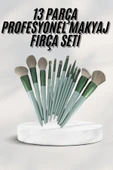 Dayanıklı Makyaj Fırçası Seti 13 Parça Yumuşak Kıllı Fırçalar Allık Fondöten Far Fırçası - 1