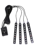 Araç Içi Aydınlatma Kumandalı 12 Led Ayak Altı Led Ambiyans Işığı Sese Duyarlı Kumandalı thumbnail 2