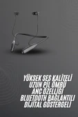 100 Saat Bluetooth Kulaklık Dijital Göstergeli ANC Özelliği Kablolu - 2