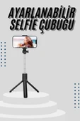 Tripod Selfie Çubuğu Bluetooth Kumandalı Kablosuz Led Işıklı thumbnail 1
