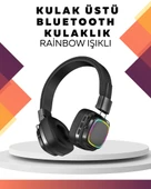 Kablosuz RGB Işıklı Katlanabilir Bluetooth Kulak Üstü Kulaklık - 1