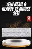 Klavye Mouse Seti Sessiz Kablosuz Türkçe TV  PC Uyumlu thumbnail 1