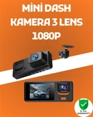 3 Kanallı Araç DVR – Ön + İç + Arka Kamera ile Tam Kapsama, Yüksek Güvenlik - 1