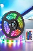 5 Metre Şerit Led RGB Işıklı Kumandalı Güç Adaptörü Her Ortama Uygun thumbnail 2