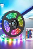 5 Metre Şerit Led RGB Işıklı Kumandalı Güç Adaptörü Her Ortama Uygun thumbnail 1