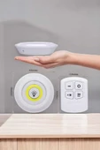 Led Lamba 3'lü Uzaktan Kumandalı Yapışkanlı Beyaz Işık thumbnail 1