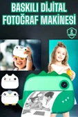 Çocuklar İçin Özel Fotoğraf Makinesi Printer Kamera Taşınabilir HD thumbnail 2