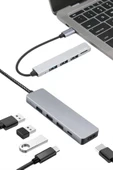 Macbook Pro/air Uyumlu USB Type-C 8 In 1 Hub Dönüştürücü Çevirici Çoklayıcı USB Hdmı Micro Sd 8 Girişli thumbnail 2