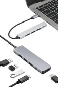 Macbook Pro/air Uyumlu USB Type-C 8 In 1 Hub Dönüştürücü Çevirici Çoklayıcı USB Hdmı Micro Sd 8 Girişli thumbnail 1