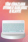 Bluetooh Wıreless Keyboard Siyah Q Klavye İOS Ipad Android Windows Uyumlu thumbnail 1