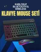 Şık ve Sessiz Tasarımlı Işıklı Klavye Mouse Seti – Şarjlı, Wireless thumbnail 2