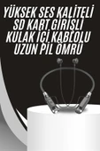 Boyun Bantlı Kulak İçi Kablolu Yüksek Ses Kaliteli Bluetooth Kulaklık - 1