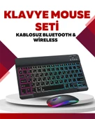 Bluetooth 5.3 Destekli Şarjlı Taşınabilir Klavye + Mouse Kombinasyonu thumbnail 2