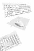 Klavye Mouse Seti Sessiz Kablosuz Türkçe TV  PC Uyumlu thumbnail 2