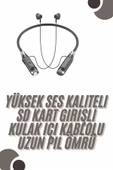 120 Saat Bluetooth Kulaklık Kablolu Boyun Askılı SD Kart Girişli ANC Özellikli - 1