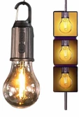 Şarjlı Dekoratif Kamp Lambası Askılı Ampul Led Işık Type-C Girişli thumbnail 1