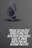Kablosuz Bluetooth Kulaklık Kulak Üstü Ayarlanabilir Uzun Ömürlü - 1