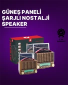 KTF-1428 Güneş Paneli Şarjlı Nostaljik Bluetooth Hoparlör – FM/AM/SW Radyo, USB/SD Desteği, Taşınabilir Tasarım thumbnail 2