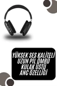 Kulak Üstü Kablosuz Bluetooth Kulaklık Yumuşak Süngerli SD Kart Girişli - 1
