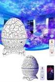 Bluetooth Hoparlör Dinozor Yumurtası Gece Masa Lambası Projektör thumbnail 1