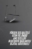 100 Saat Bluetooth Kulaklık Dijital Göstergeli ANC Özelliği Kablolu thumbnail 1