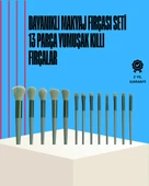 Taşınabilir Ergonomik Yapılı 13 Adet Fiber Kıllı Yüz ve Göz Makyaj Fırçası Seti thumbnail 1