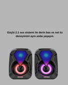 2.1 Kanal RGB LED Oyun Hoparlörü Subwoofer Destekli - 2