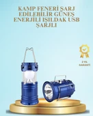 Güneş Enerjili Kızaklı Şarjlı Büyük Boy Kamp Feneri – USB Çıkışlı, Katlanabilir, Çok Fonksiyonlu thumbnail 1