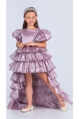 Kız Çocuk Eklenebilir Kuyruk Detaylı, Taçlı Aspendos Abiye Elbise M00758 thumbnail 2