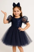 Balon Kol Pul Payet Kız Çocuk Tütü Elbise M00751 thumbnail 1