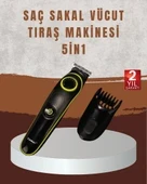 Profesyonel Erkek Saç Sakal Şekillendirme ve Vücut Bakım Seti Şarjlı Tıraş Makinesi thumbnail 2