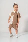 Müslin Kumaş Pamuklu Yazlık Şortlu Erkek Çocuk Takım M00733 thumbnail 2