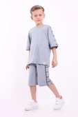 Erkek Çocuk Oversize Sport Baskılı Şortlu Takım M00749 thumbnail 1