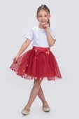 Ponpon Aksesuarlı Bayramlık Kız Çocuk Etek M00726 thumbnail 5