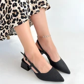 Onji Siyah Cilt Topuklu Ayakkabı thumbnail 4