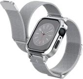 Spigen Apple Watch 41mm (Seri 9/8/7) Kılıf & Kordon Kayış Metal Fit Pro Silver - ACS04586 Outlet - 1