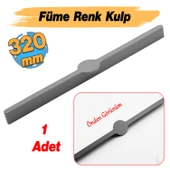 Saral Çizgili Füme Renk Metal Kulp 320 mm 32 cm Mobilya Çekmece Mutfak Dolabı Dolap Kapak Kulplar thumbnail 3