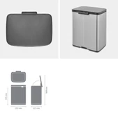 Brabantia Bo Fpp Matt Steel Çöp Kutusu 12lt - 3