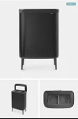Brabantia Bio Matt Black Plastik  Kapaklı Çamaşır Sepeti 2x45lt thumbnail 1