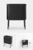 Brabantia Bo Matt Black Plastik Kapaklı Çamaşır Sepeti 60lt thumbnail 3
