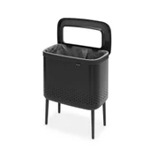 Brabantia Bo Matt Black Plastik Kapaklı Çamaşır Sepeti 60lt thumbnail 1
