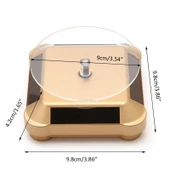 360 Derece Güneş Enerjili Gold Renk Vitrin Standı - 3